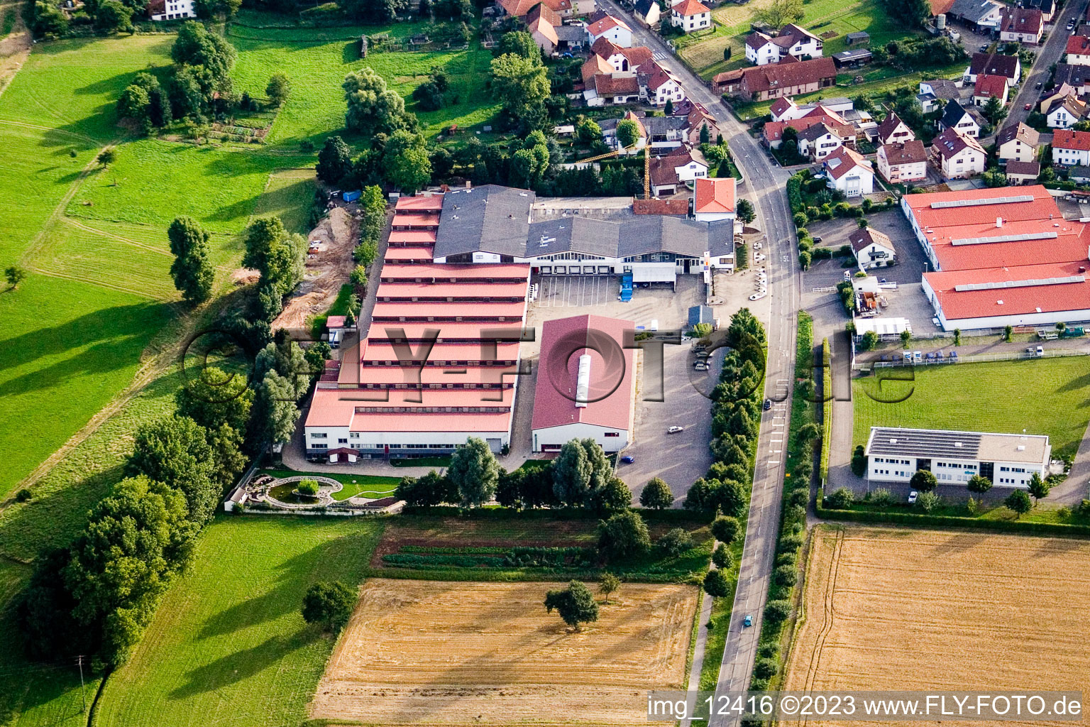 Drone image of Vogelsitz GmbH, Kleinsteinbacherstrasse 44 in the district Stupferich in Karlsruhe in the state Baden-Wuerttemberg, Germany