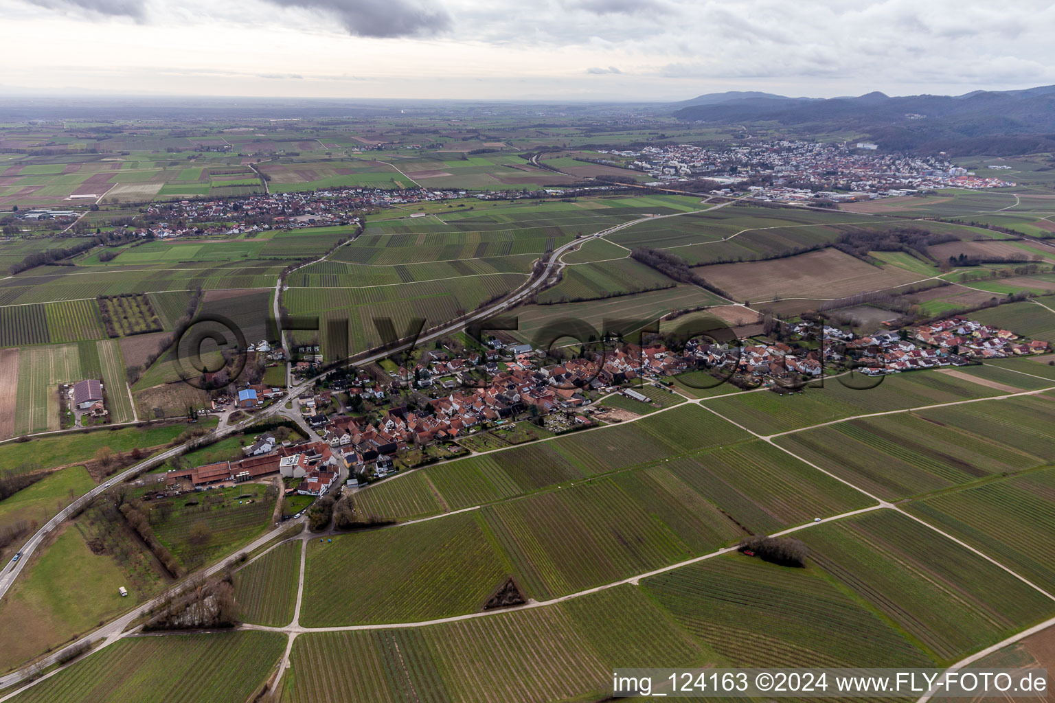 Niederhorbach in the state Rhineland-Palatinate, Germany from the plane