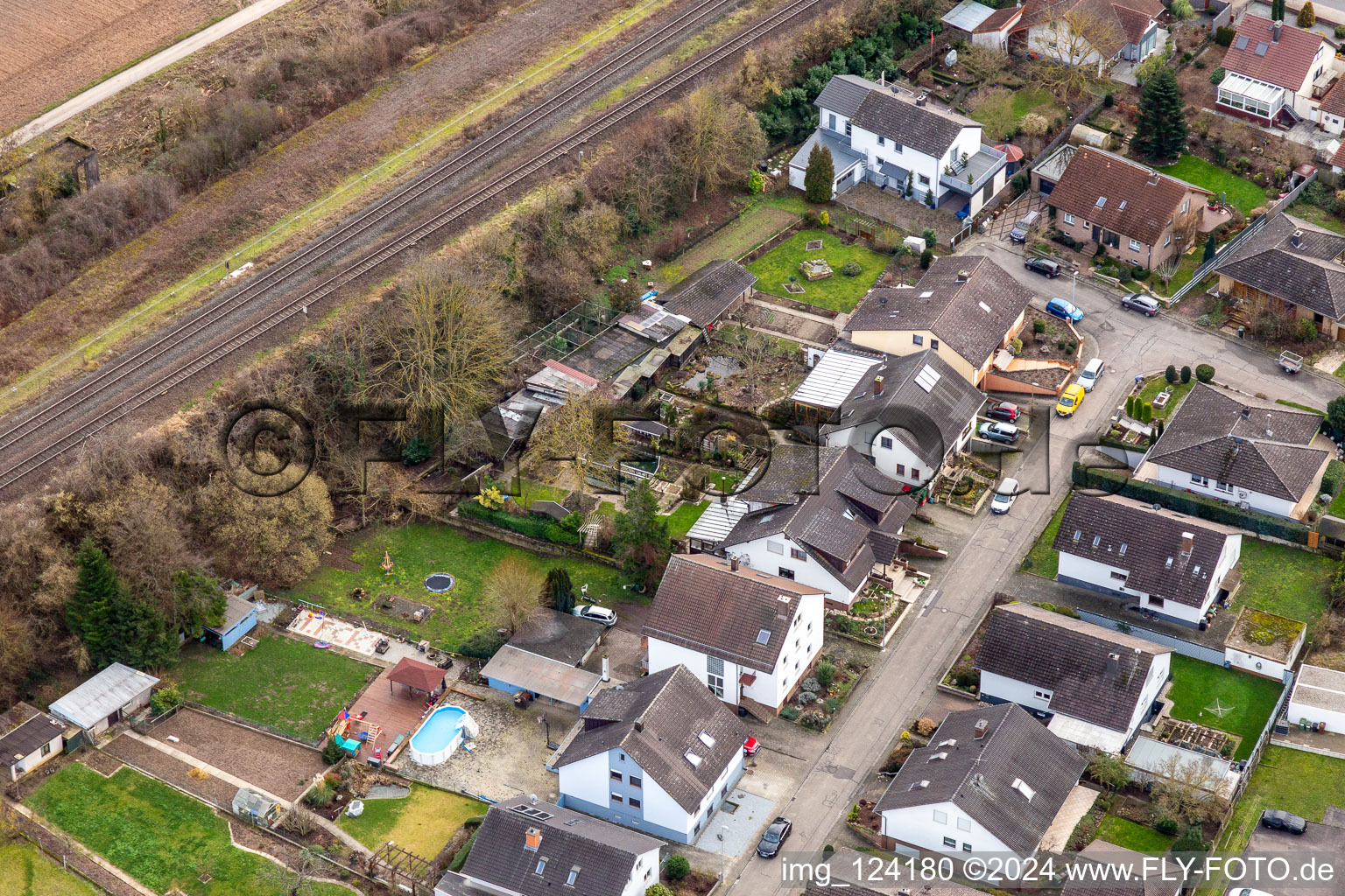 Drone recording of In the rose garden in Winden in the state Rhineland-Palatinate, Germany