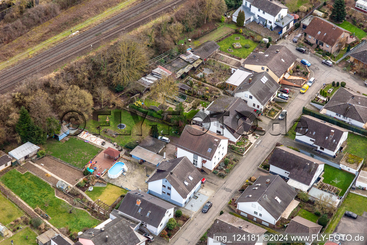 Drone image of In the rose garden in Winden in the state Rhineland-Palatinate, Germany