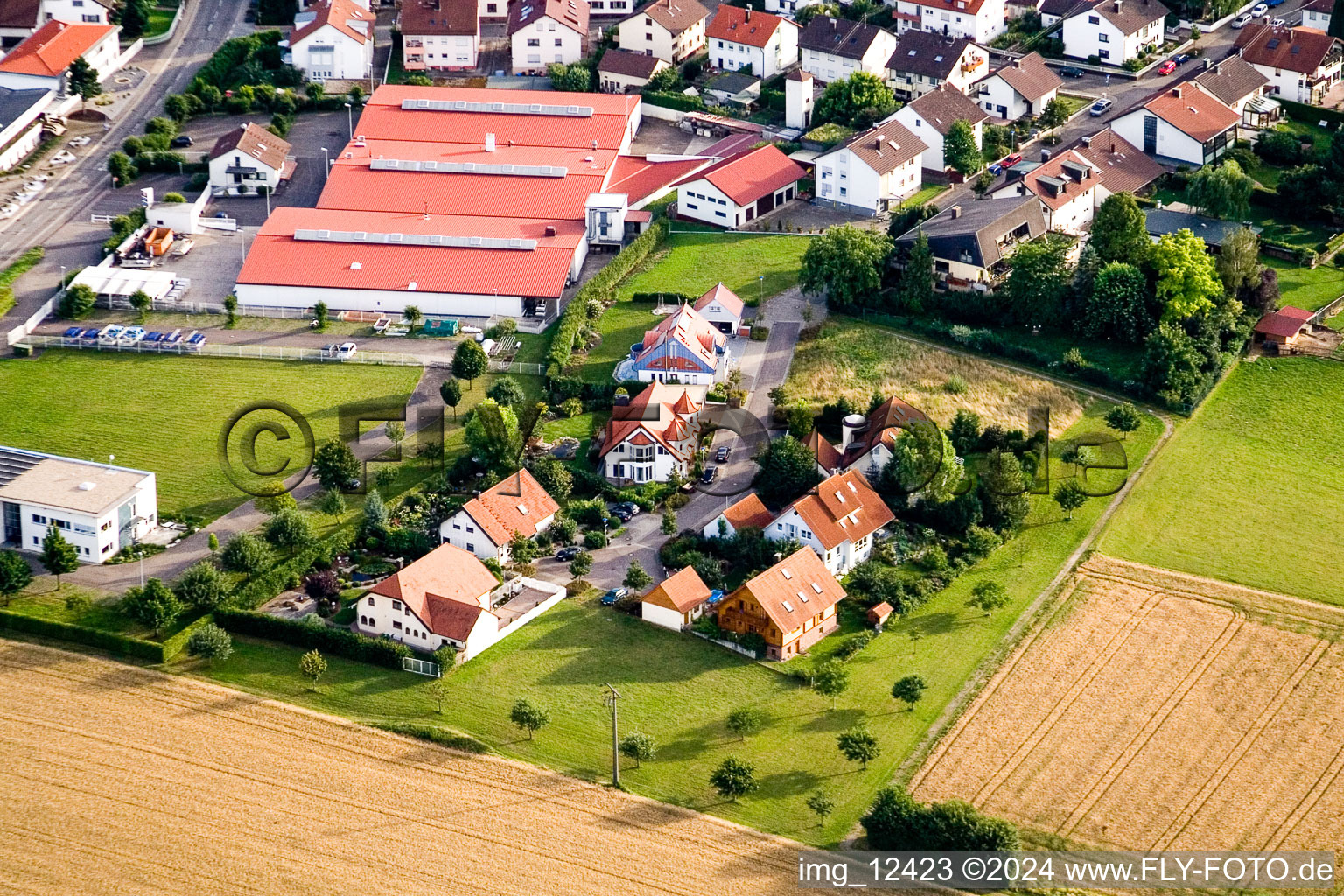 Aerial photograpy of District Stupferich in Karlsruhe in the state Baden-Wuerttemberg, Germany