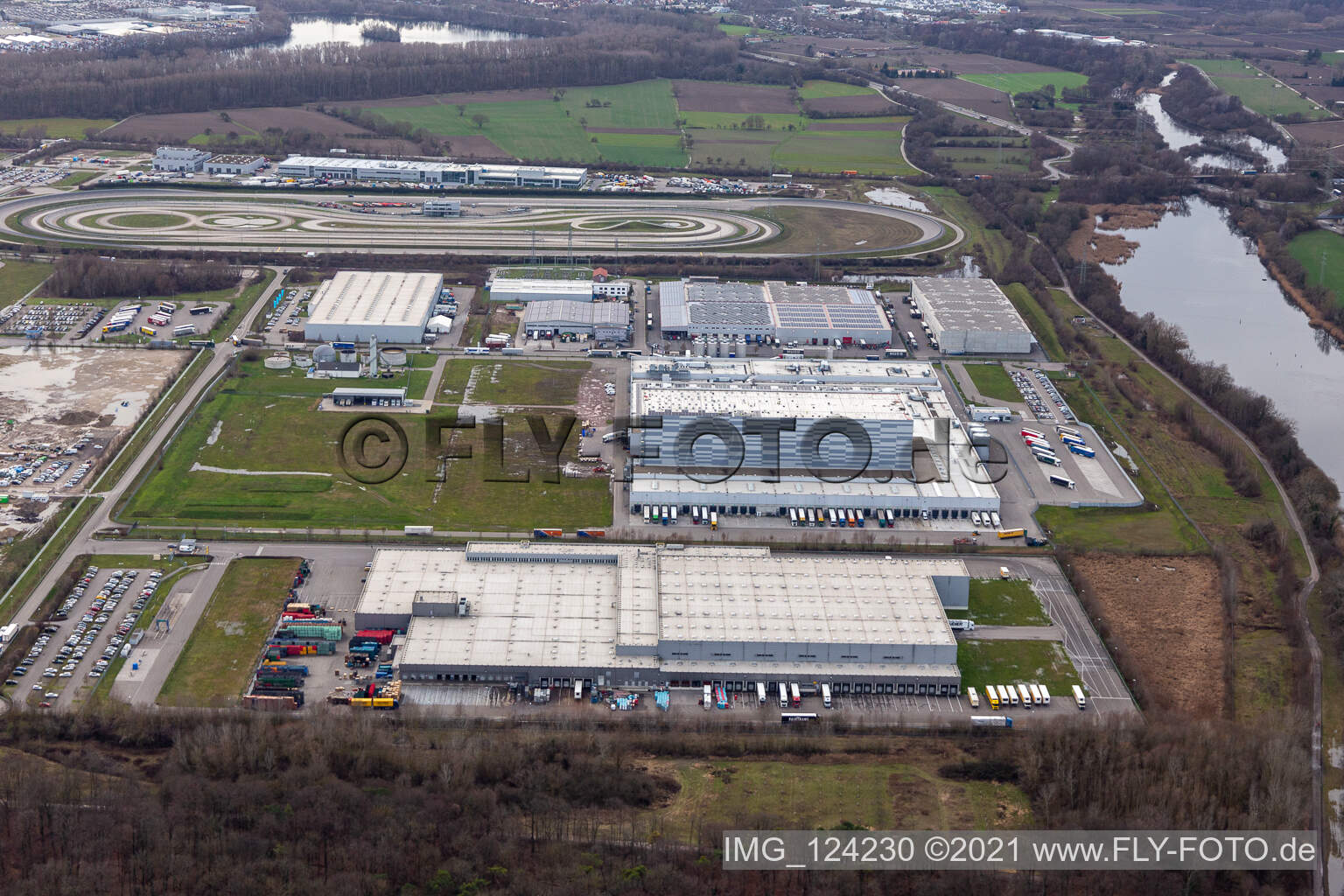 Oberwald industrial area in Jockgrim in the state Rhineland-Palatinate, Germany