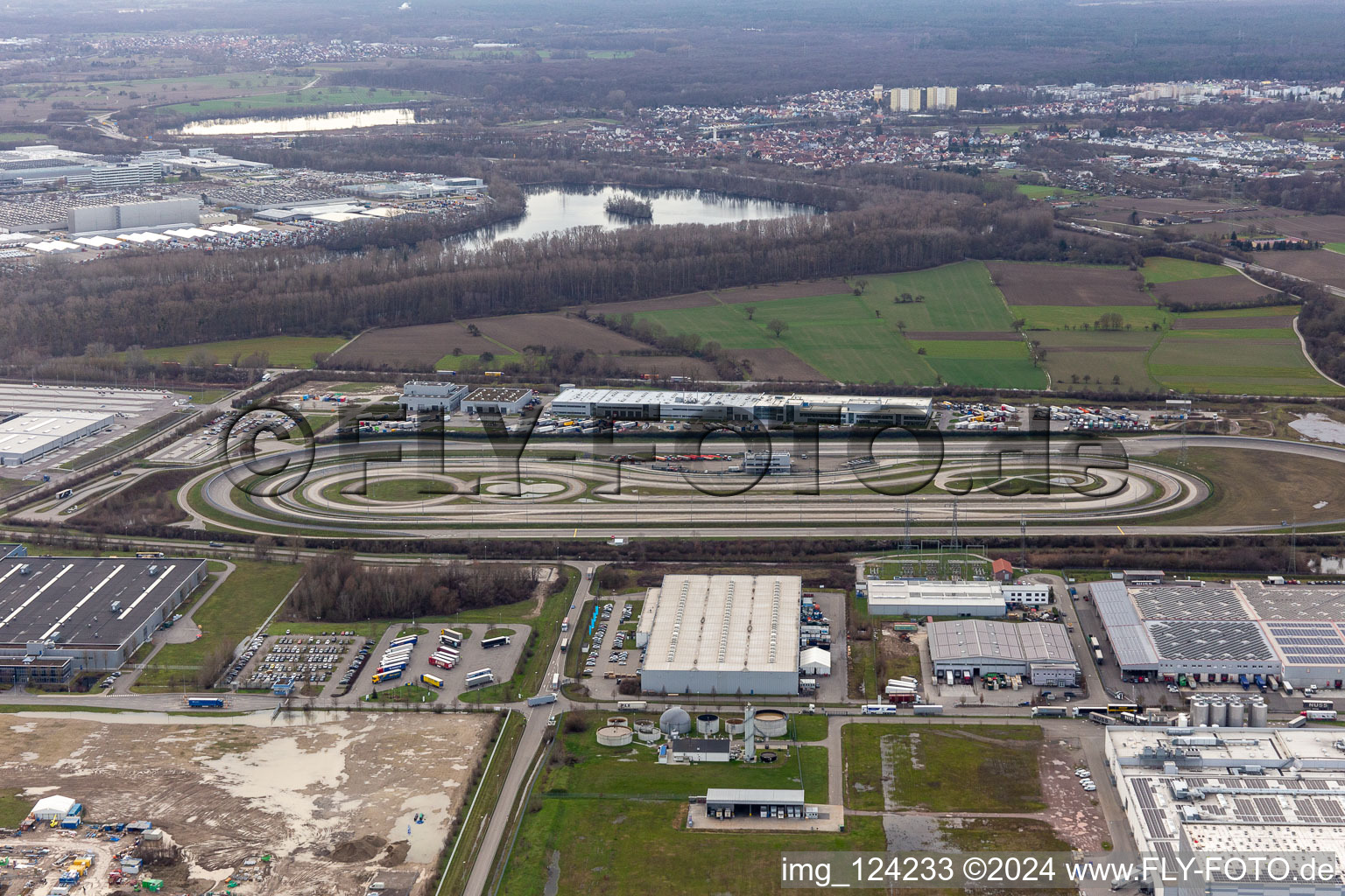 Test track for Daimler lorrys of Mercedes Benz EVZ in Woerth am Rhein in the state Rhineland-Palatinate, Germany