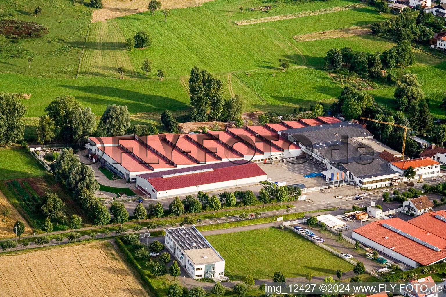 Aerial photograpy of Vogelsitze GmbH, Kleinsteinbacherstrasse 44 in the district Stupferich in Karlsruhe in the state Baden-Wuerttemberg, Germany