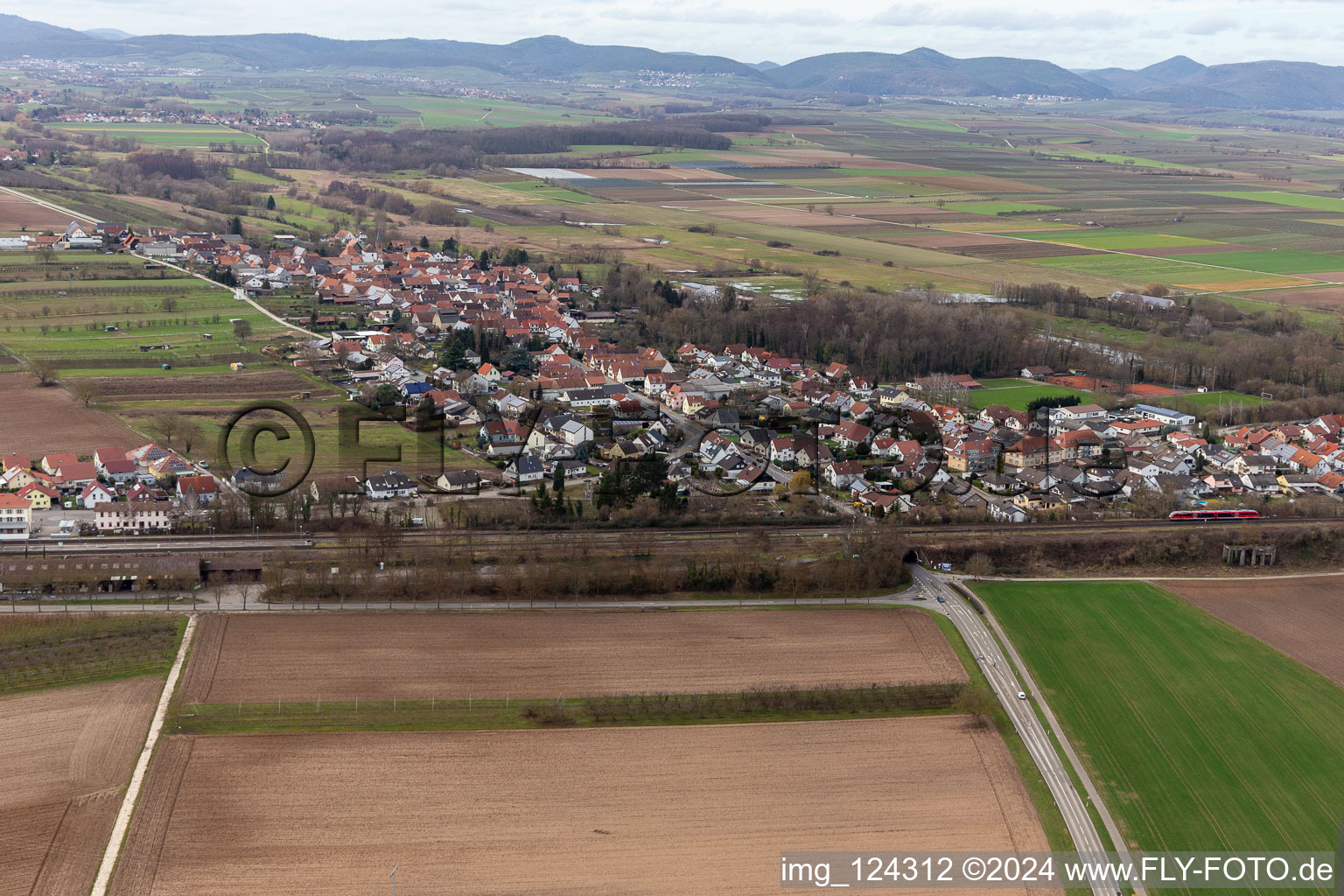 Winden in the state Rhineland-Palatinate, Germany viewn from the air