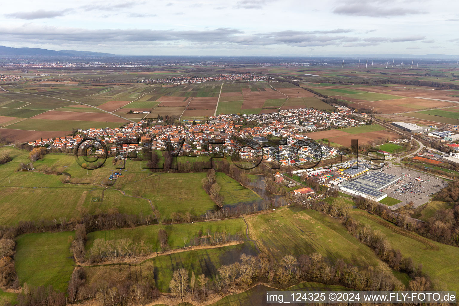 Drone image of Rohrbach in the state Rhineland-Palatinate, Germany