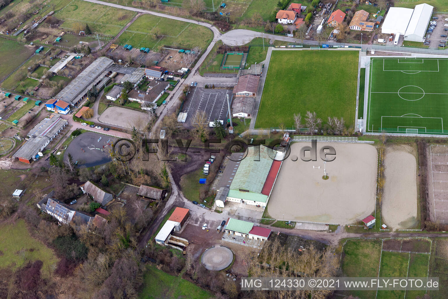 Aerial photograpy of Riding and driving club eV in the district Billigheim in Billigheim-Ingenheim in the state Rhineland-Palatinate, Germany