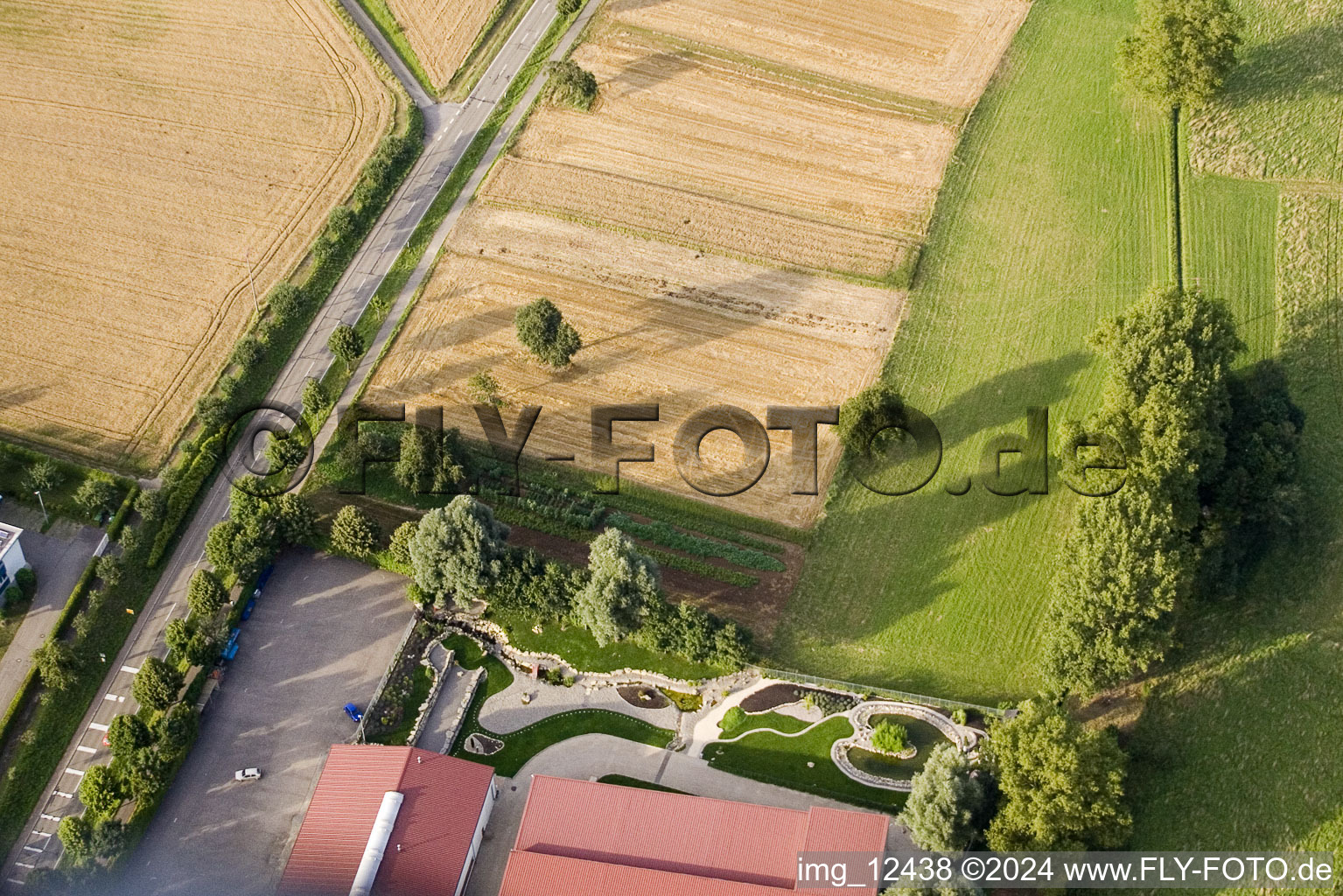 Drone recording of Vogelsitz GmbH, Kleinsteinbacherstrasse 44 in the district Stupferich in Karlsruhe in the state Baden-Wuerttemberg, Germany