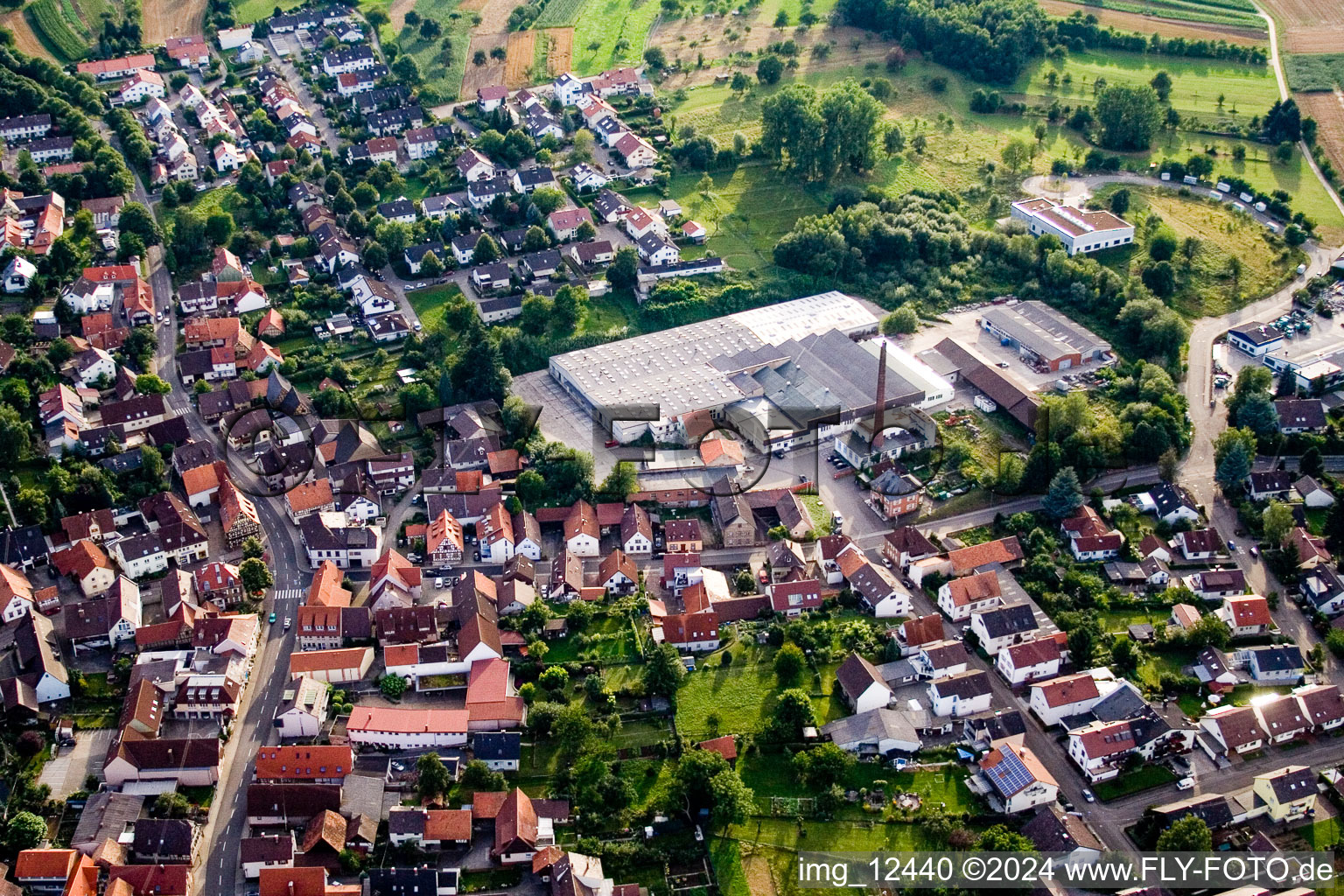 District Stupferich in Karlsruhe in the state Baden-Wuerttemberg, Germany from above