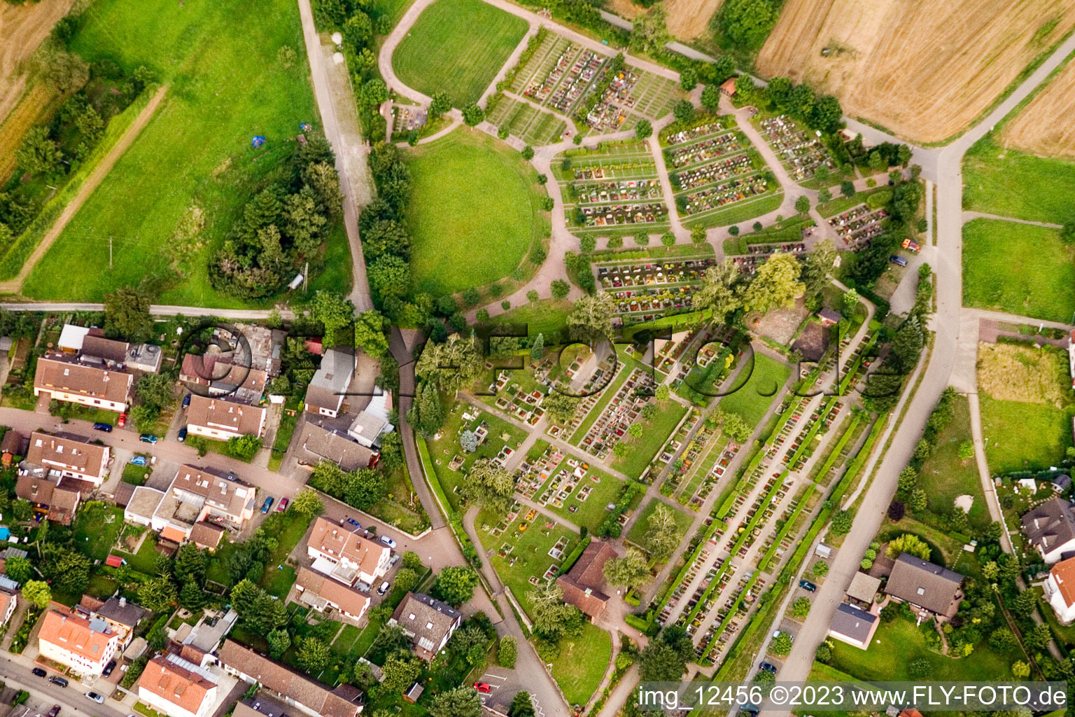 Cemetery in the district Langensteinbach in Karlsbad in the state Baden-Wuerttemberg, Germany