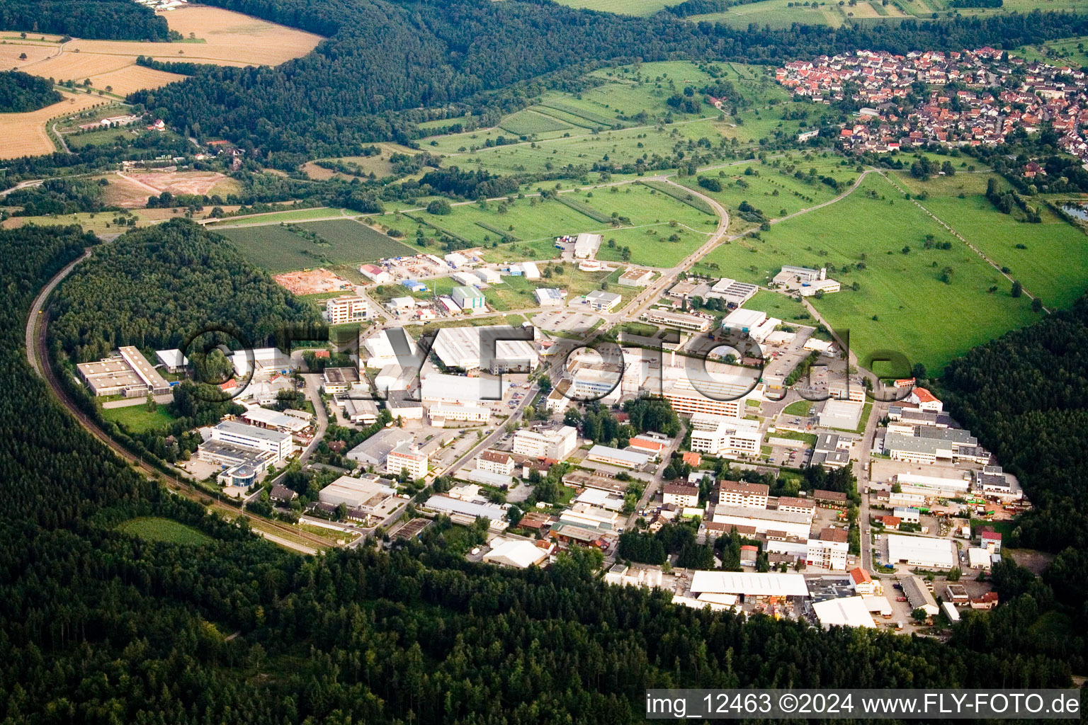 Industrial and commercial area in the district Ittersbach in Karlsbad in the state Baden-Wurttemberg