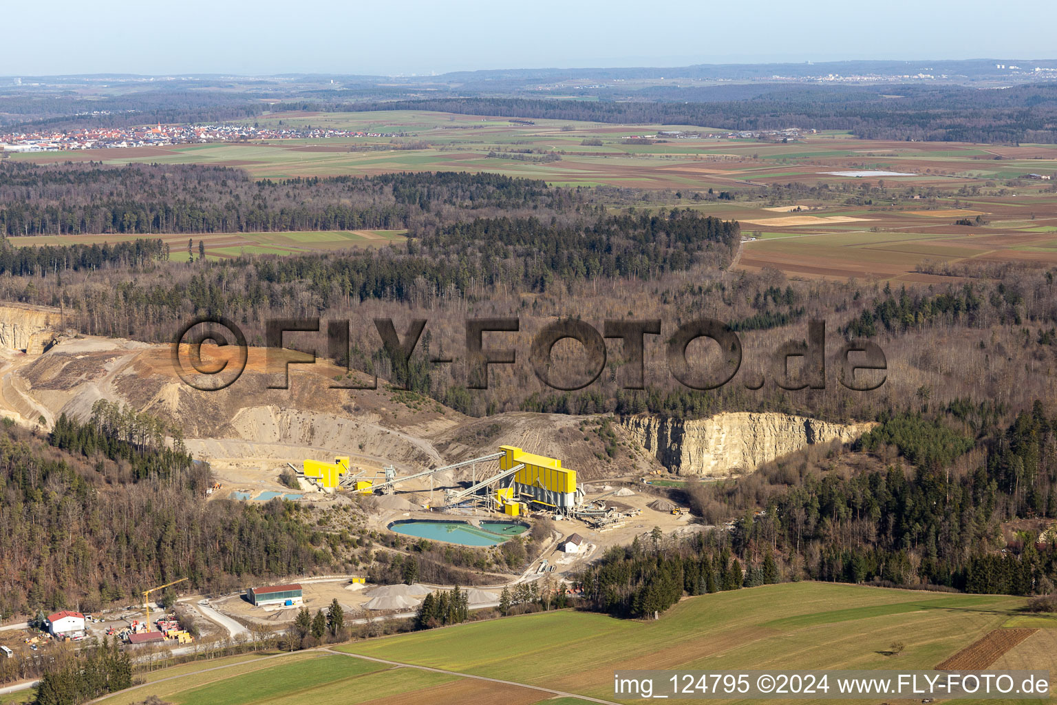 Quarry, Georg Mast gravel works, landfill in the district Sulz am Eck in Wildberg in the state Baden-Wuerttemberg, Germany