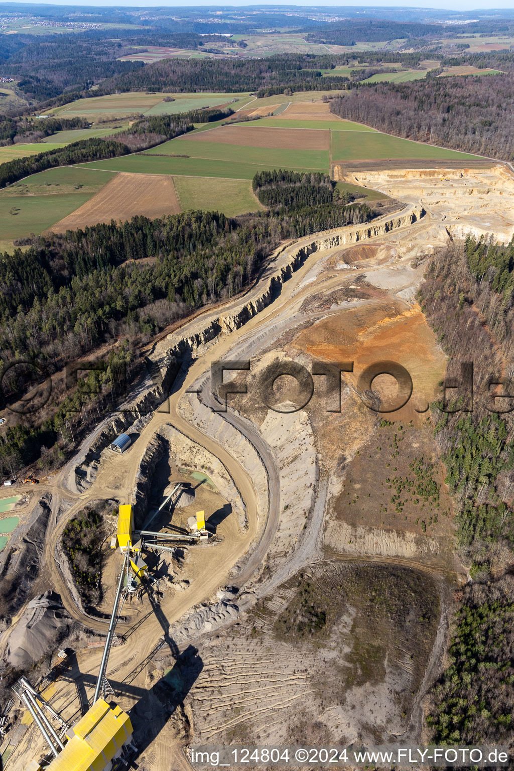 Quarry and depot Georg Mast Schotterwerk in Sulz am Eck in the state Baden-Wuerttemberg, Germany