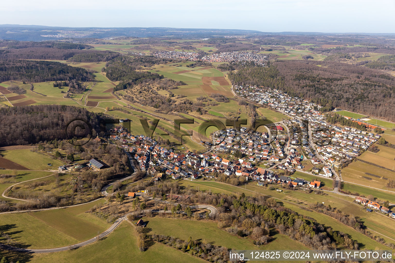 Village view in the district Dachtel in Aidlingen in the state Baden-Wuerttemberg, Germany