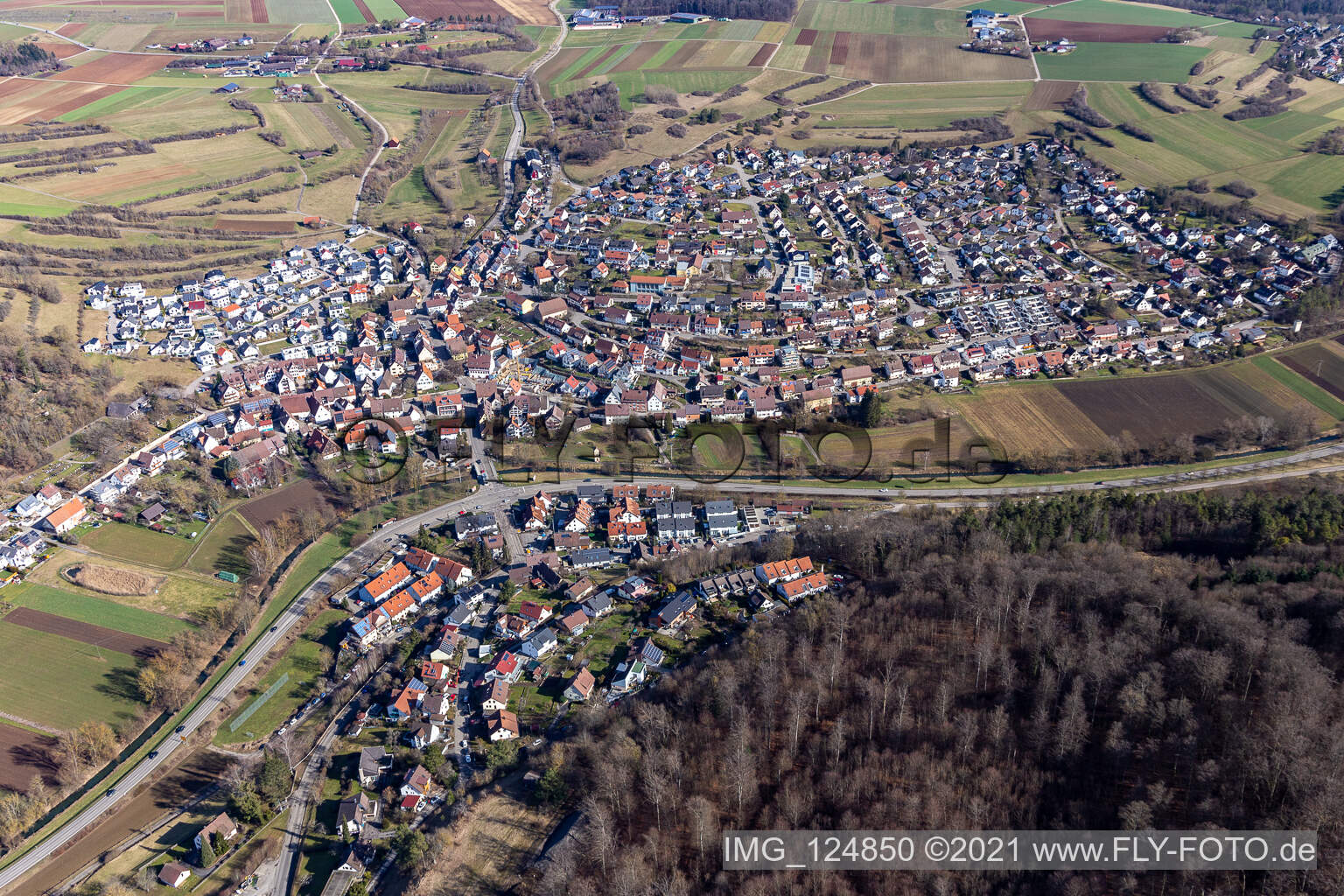 Aerial view of Weil der Stadt in the state Baden-Wuerttemberg, Germany