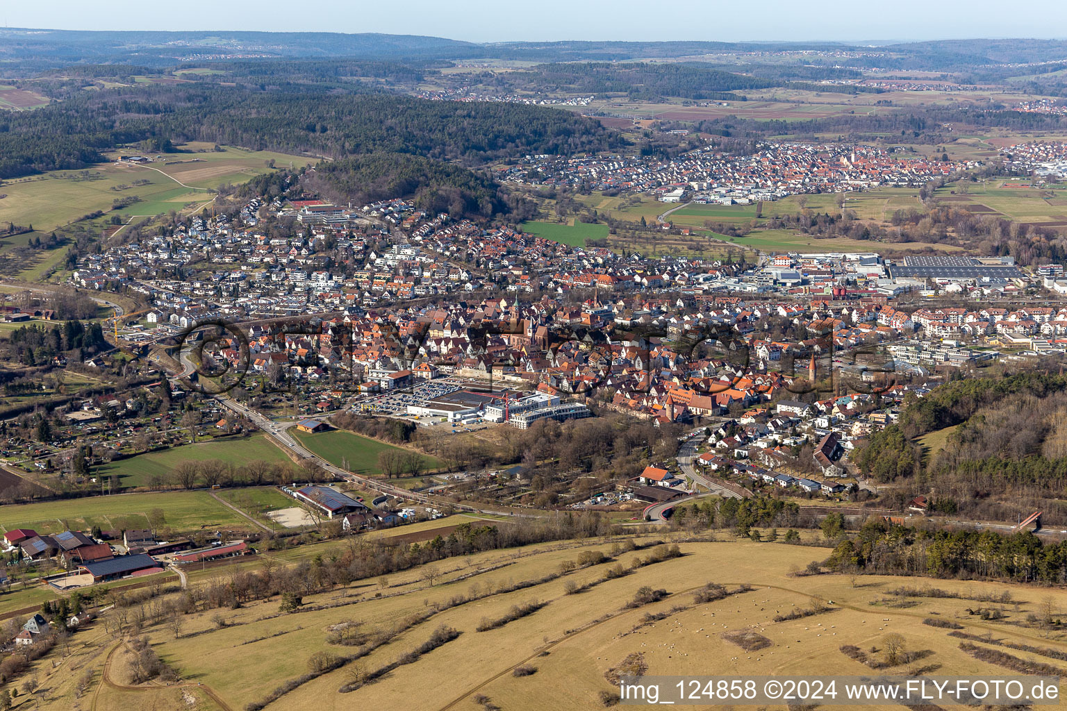 Aerial photograpy of Weil der Stadt in the state Baden-Wuerttemberg, Germany