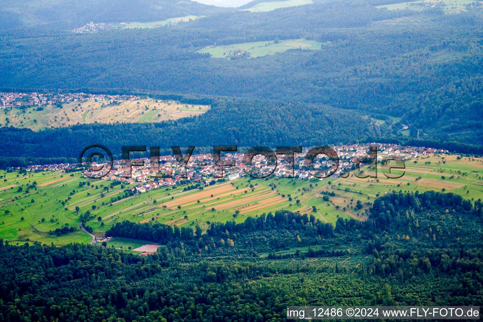 From northeast in the district Pfaffenrot in Marxzell in the state Baden-Wuerttemberg, Germany