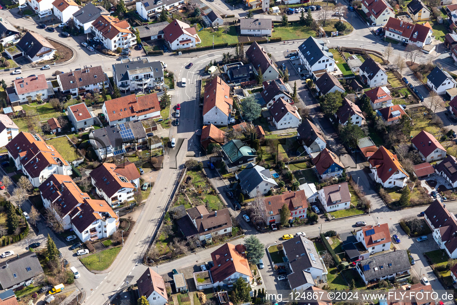 Aerial view of District Malmsheim in Renningen in the state Baden-Wuerttemberg, Germany