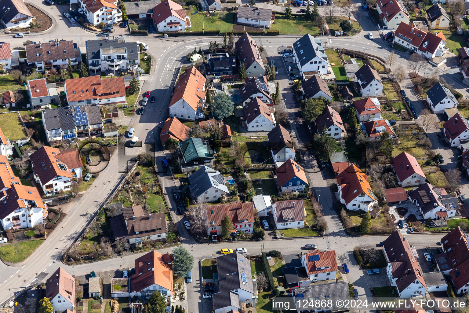 Aerial photograpy of District Malmsheim in Renningen in the state Baden-Wuerttemberg, Germany