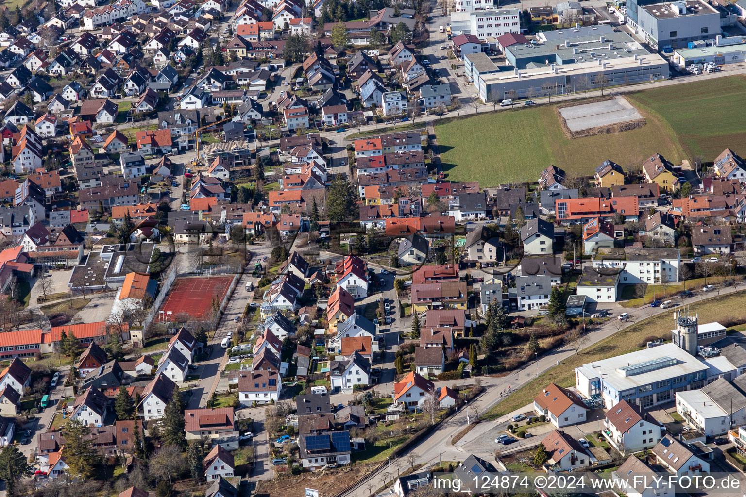 District Malmsheim in Renningen in the state Baden-Wuerttemberg, Germany from above