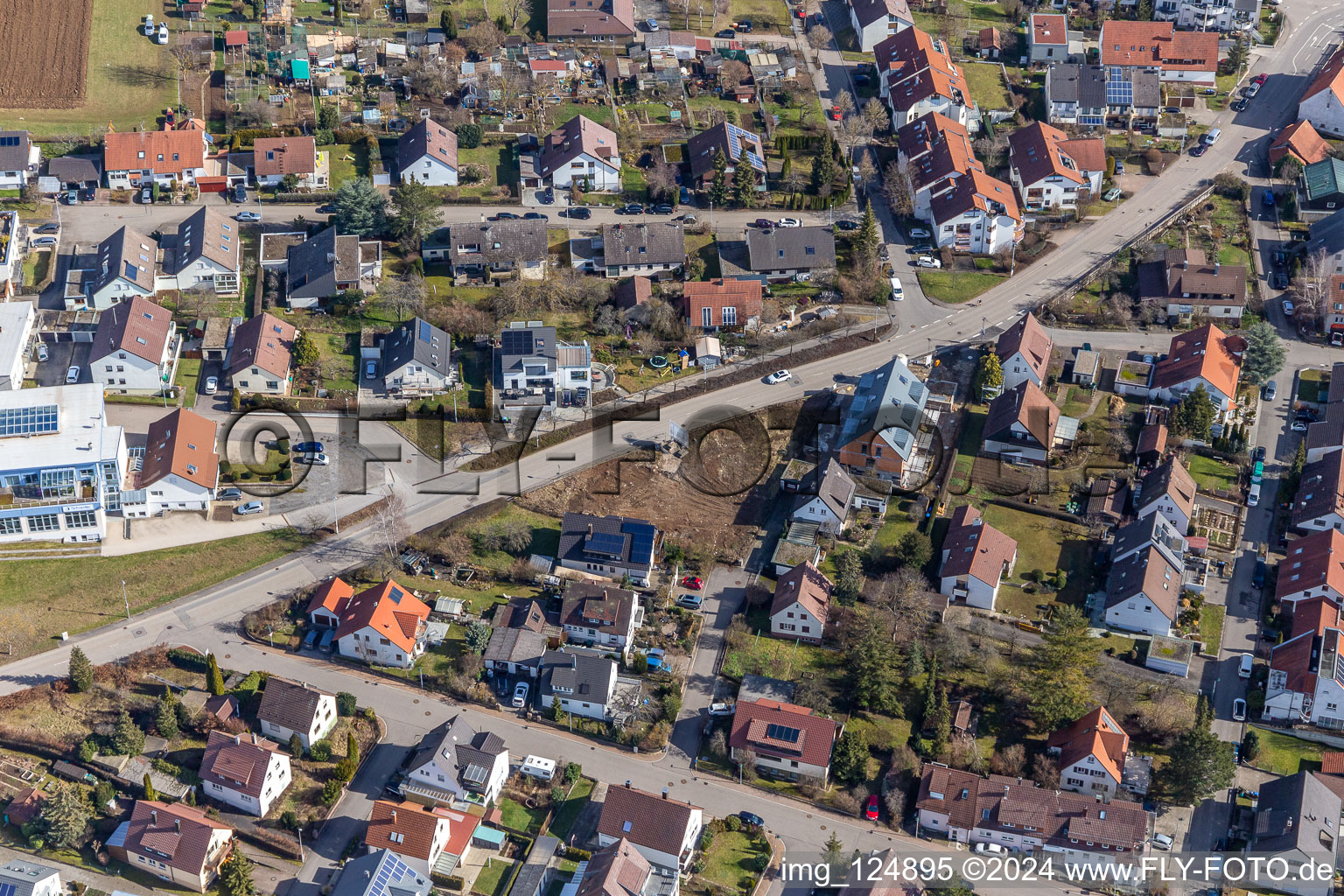 Aerial photograpy of Renningen in the state Baden-Wuerttemberg, Germany