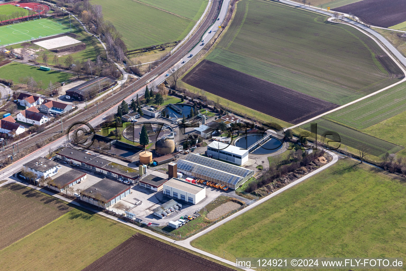 Renningen in the state Baden-Wuerttemberg, Germany from above