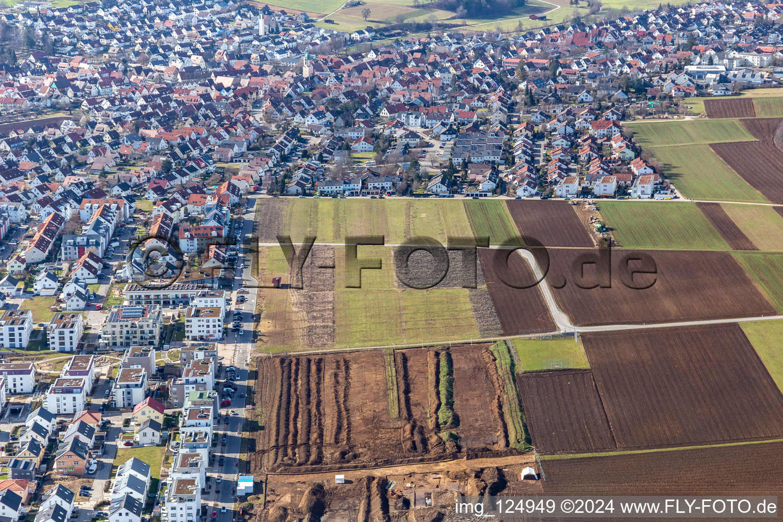 Renningen in the state Baden-Wuerttemberg, Germany from the drone perspective