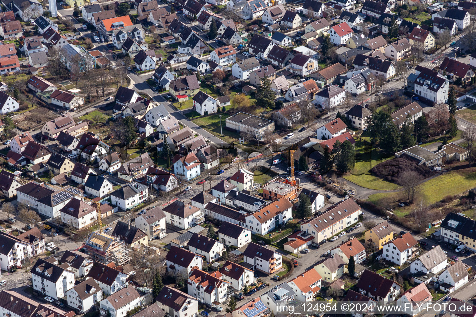 Aerial view of Renningen in the state Baden-Wuerttemberg, Germany