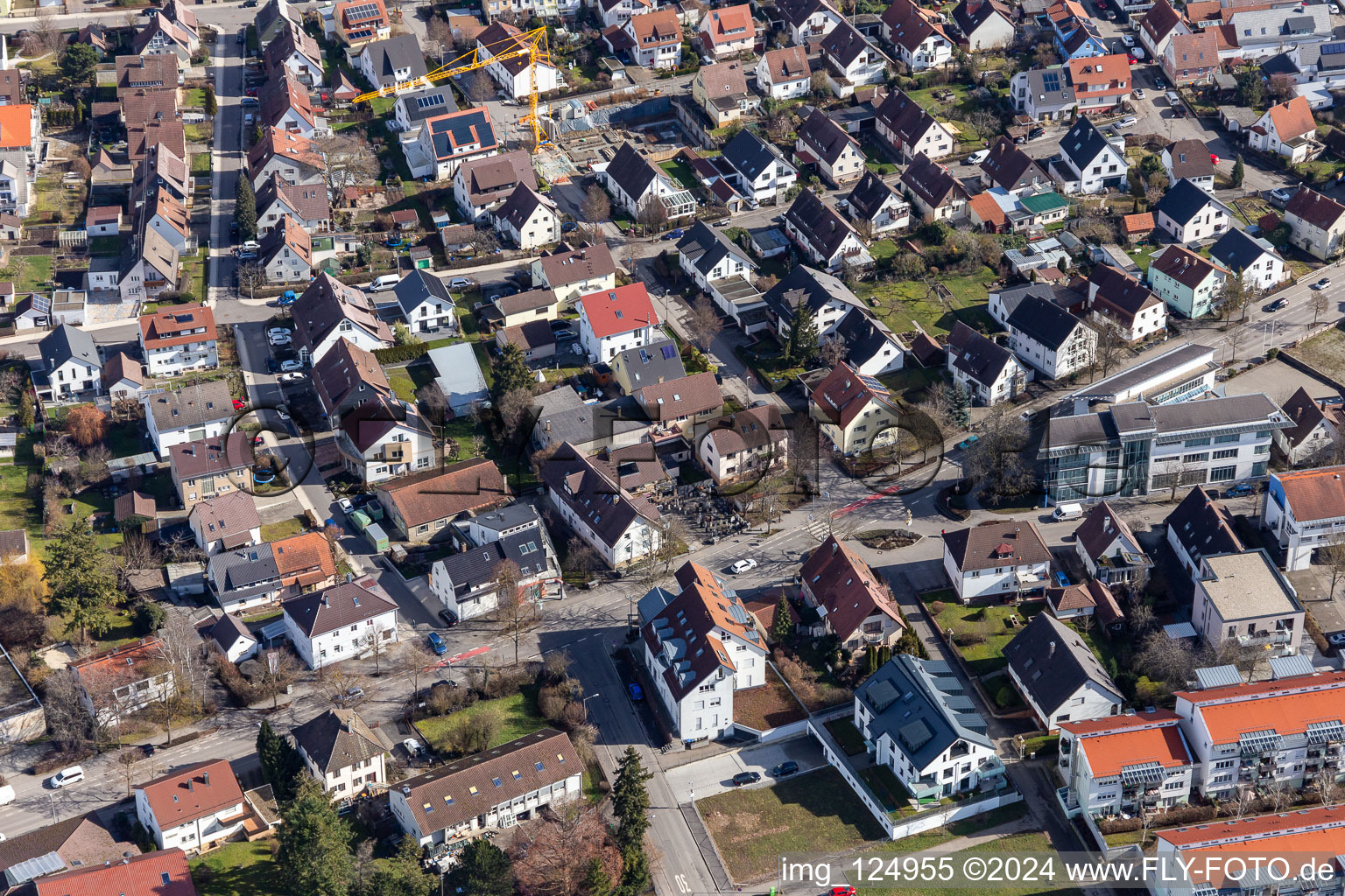 Aerial photograpy of Renningen in the state Baden-Wuerttemberg, Germany