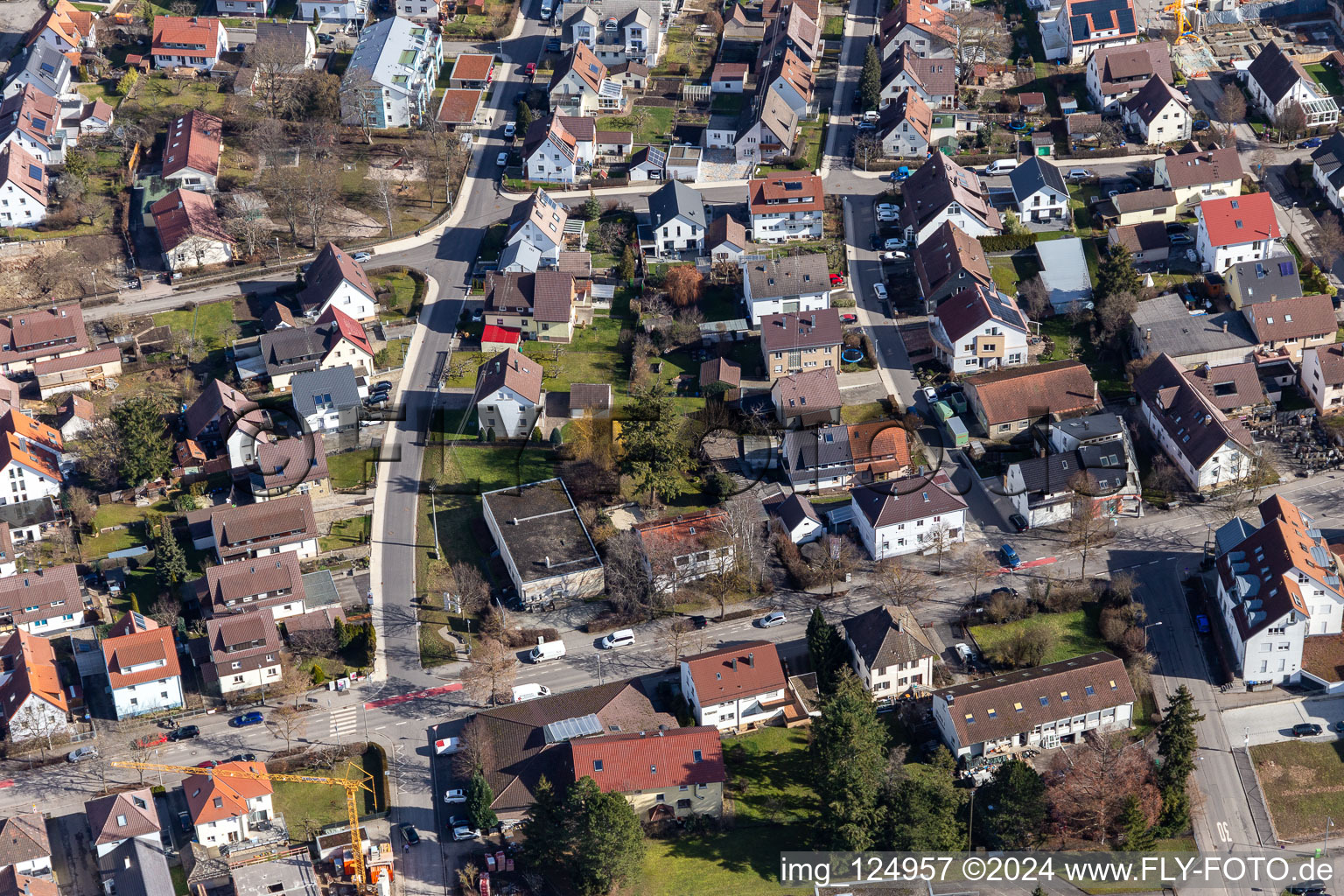 Renningen in the state Baden-Wuerttemberg, Germany from above