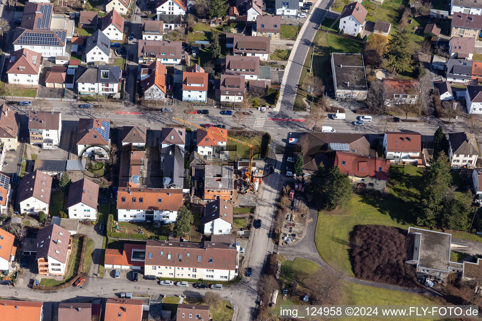 Aerial photograpy of Renningen in the state Baden-Wuerttemberg, Germany