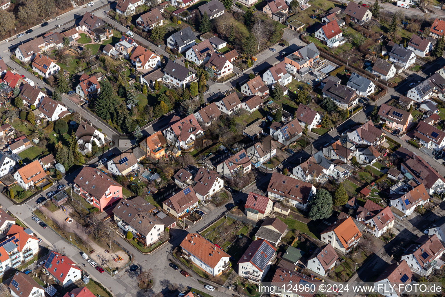 Renningen in the state Baden-Wuerttemberg, Germany from the plane