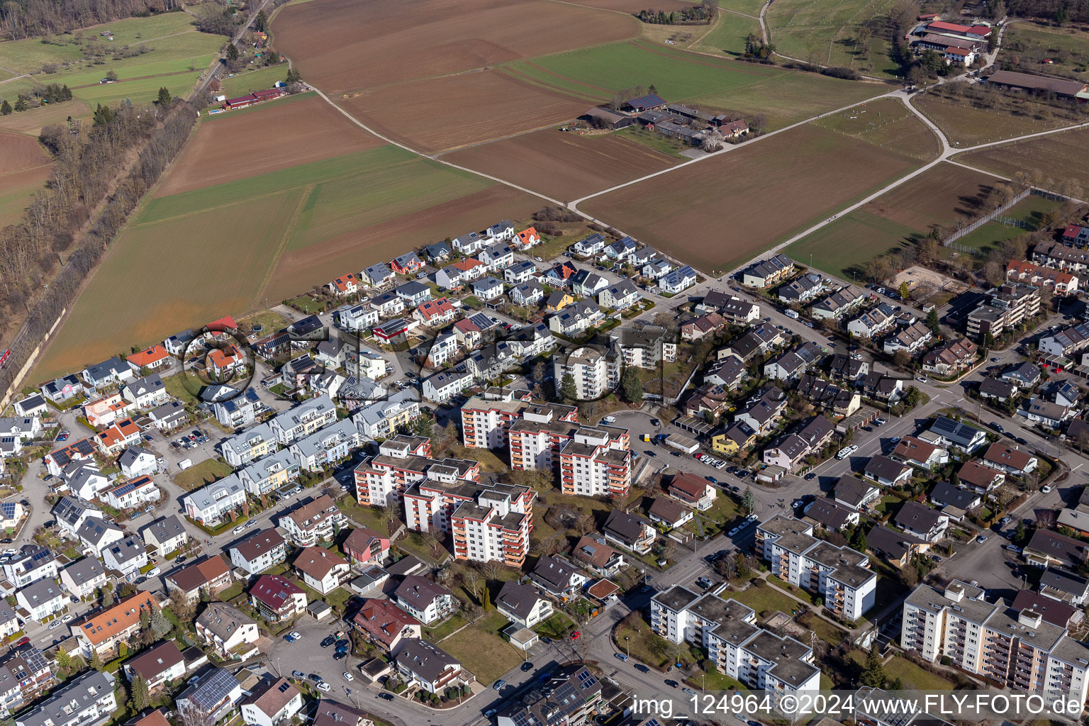 Renningen in the state Baden-Wuerttemberg, Germany viewn from the air