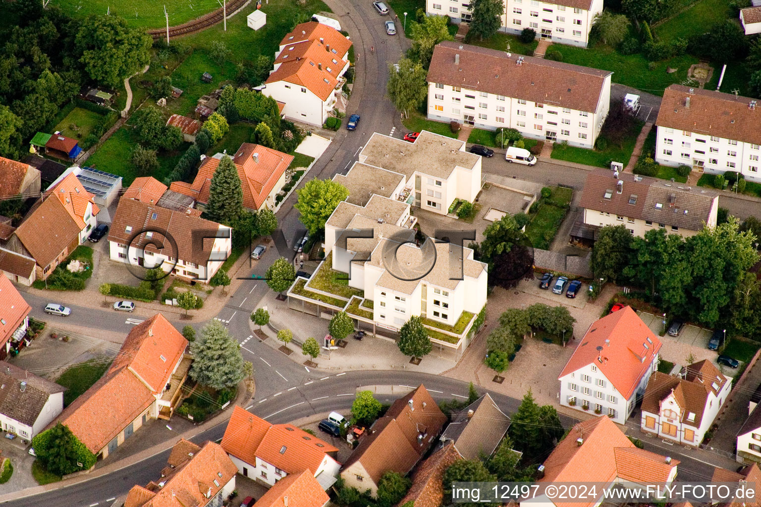 Fountain Pharmacy in the district Ittersbach in Karlsbad in the state Baden-Wuerttemberg, Germany out of the air