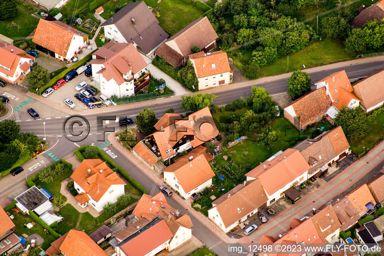 District Ittersbach in Karlsbad in the state Baden-Wuerttemberg, Germany out of the air