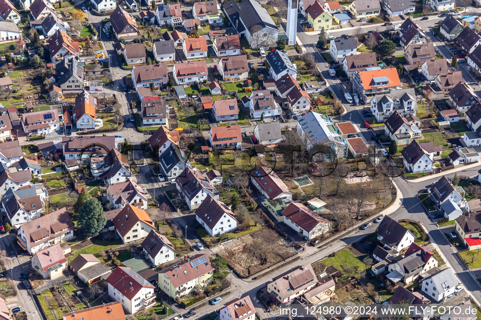 Renningen in the state Baden-Wuerttemberg, Germany seen from a drone