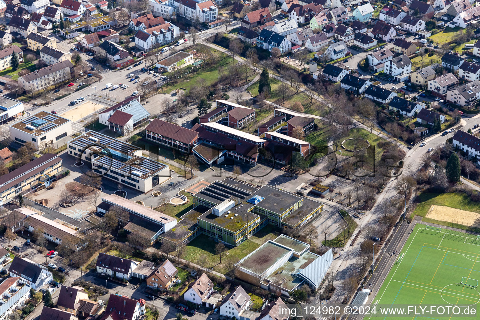 Aerial view of Renningen in the state Baden-Wuerttemberg, Germany