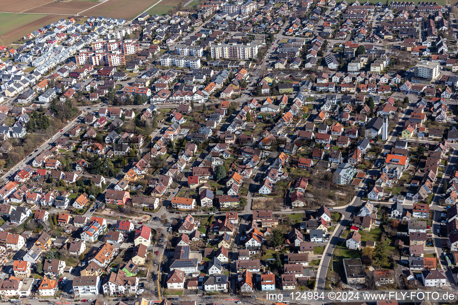 Renningen in the state Baden-Wuerttemberg, Germany seen from a drone