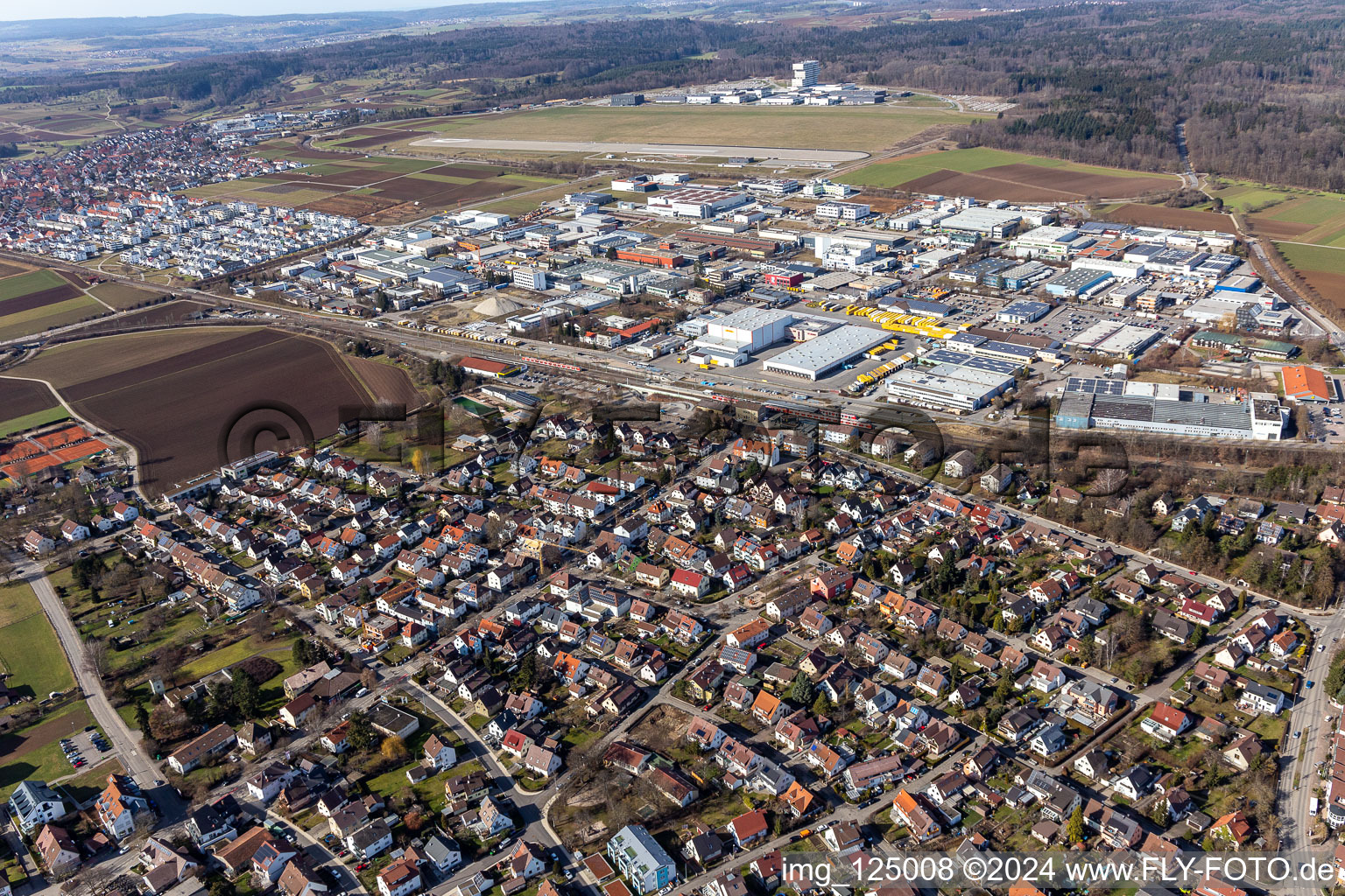 Renningen in the state Baden-Wuerttemberg, Germany from a drone