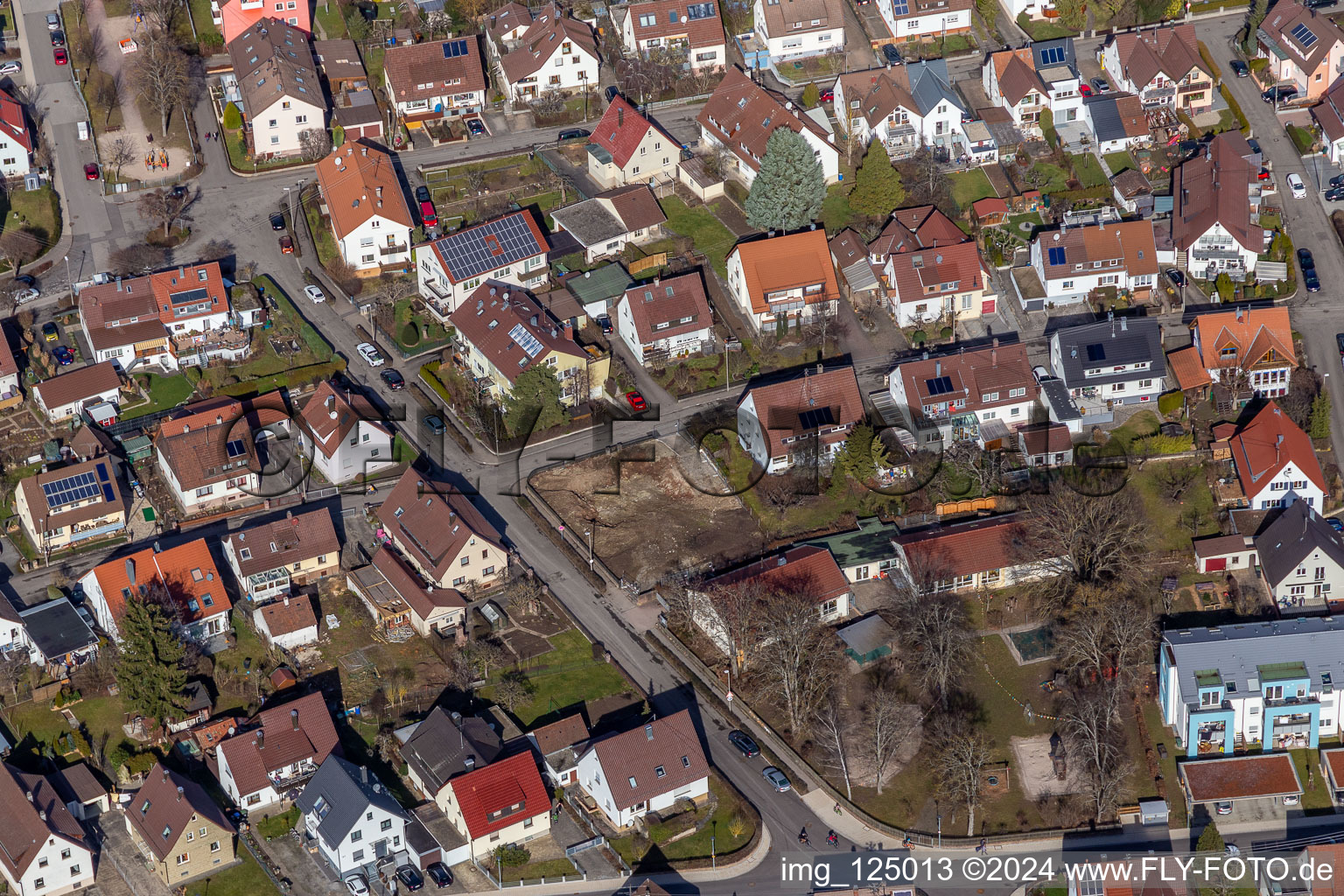 Oblique view of Renningen in the state Baden-Wuerttemberg, Germany