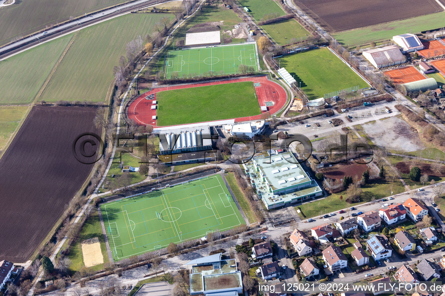 Oblique view of Renningen in the state Baden-Wuerttemberg, Germany