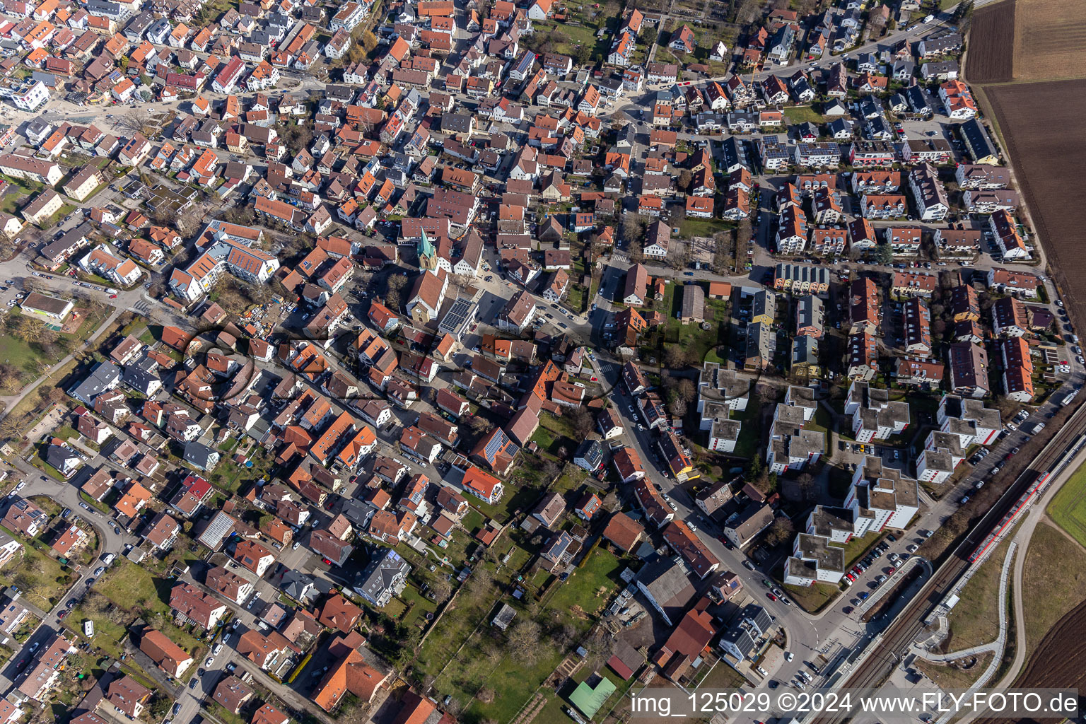 Drone image of Renningen in the state Baden-Wuerttemberg, Germany