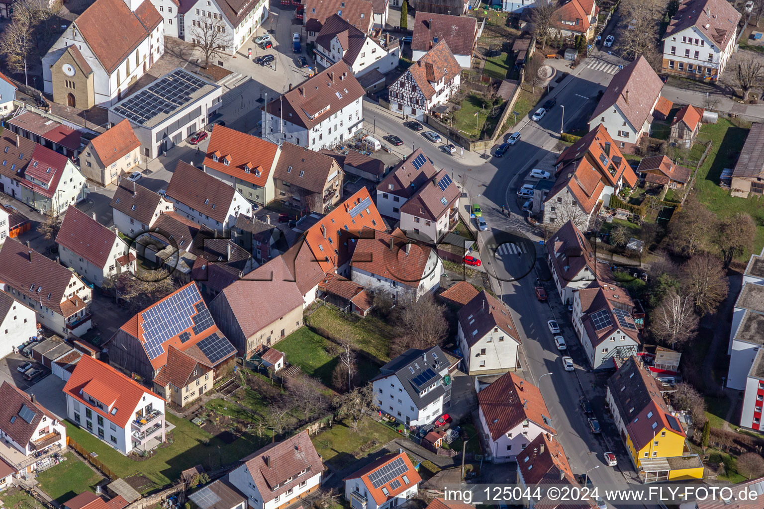 Renningen in the state Baden-Wuerttemberg, Germany from above