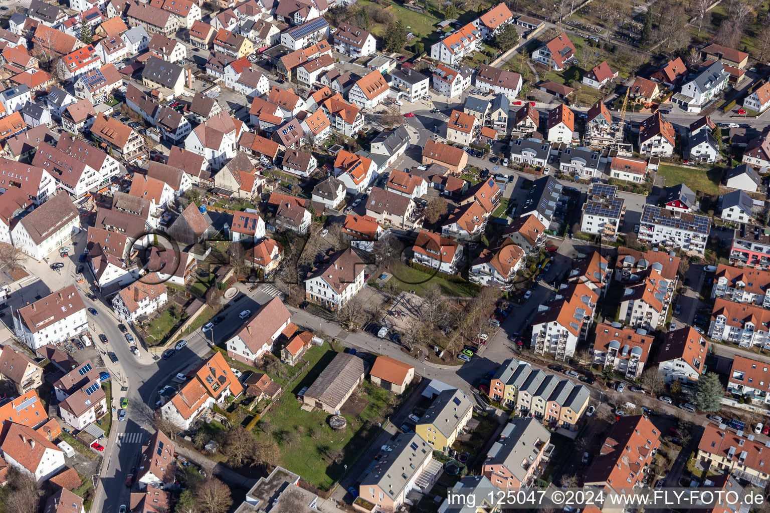 Renningen in the state Baden-Wuerttemberg, Germany from the plane