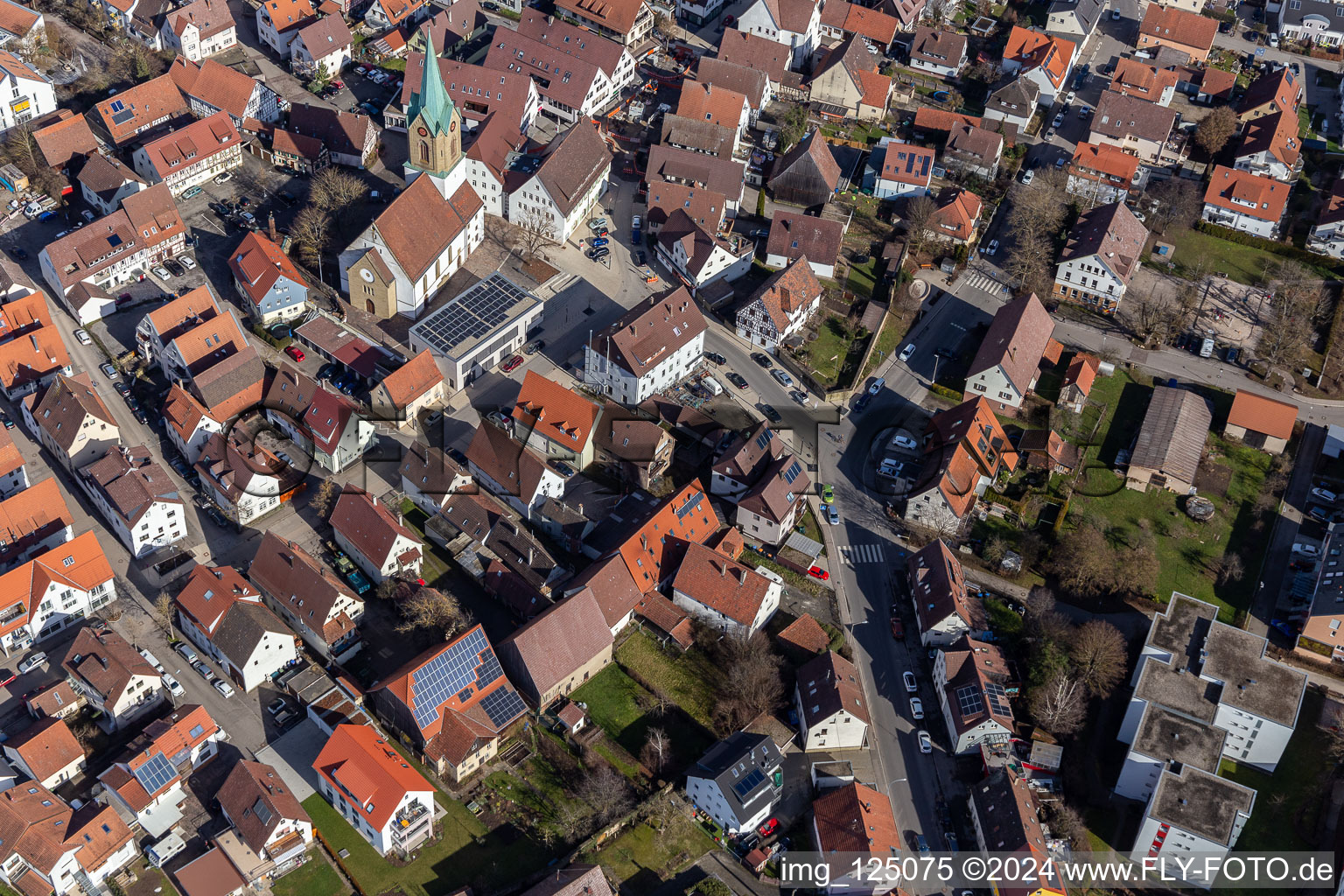 Renningen in the state Baden-Wuerttemberg, Germany viewn from the air