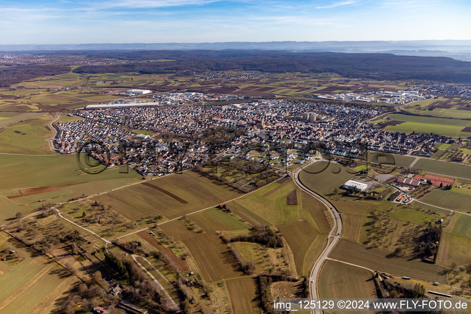 Aerial view of Gärtringen in the state Baden-Wuerttemberg, Germany