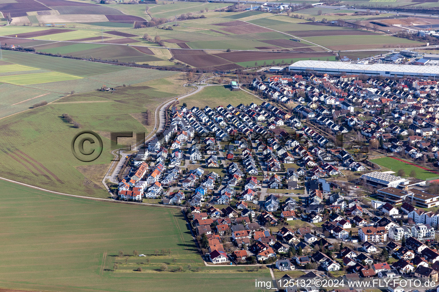 Aerial photograpy of Gärtringen in the state Baden-Wuerttemberg, Germany