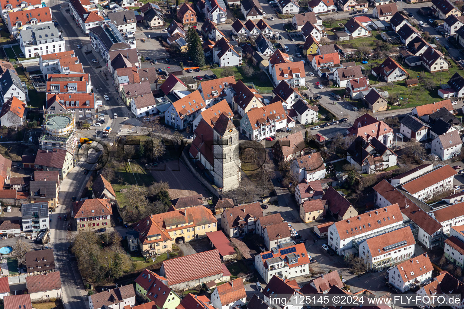 Gärtringen in the state Baden-Wuerttemberg, Germany from above