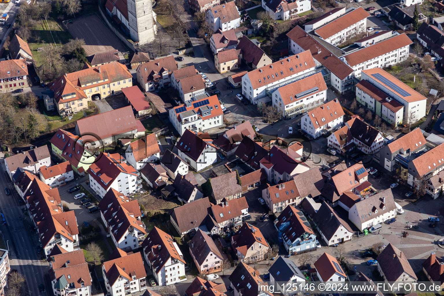 Narrow alley in Gärtringen in the state Baden-Wuerttemberg, Germany