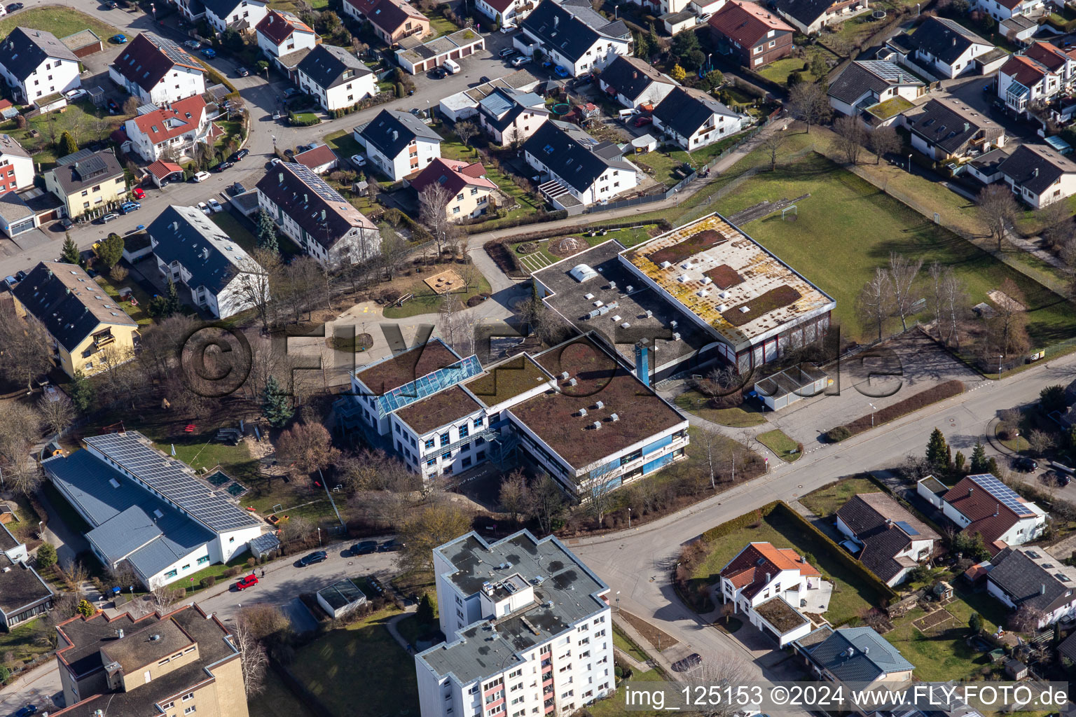 Peter Rosegger School and Hall in Gärtringen in the state Baden-Wuerttemberg, Germany